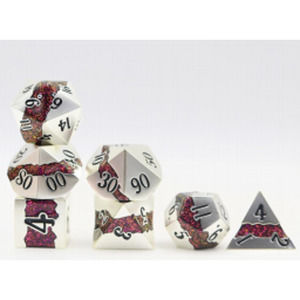 Mica Series 7 piece Metal Dice Set